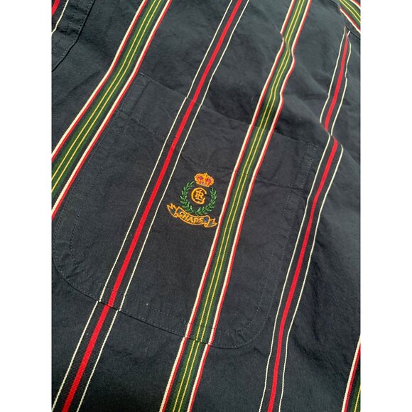 Chaps Ralph Lauren Men’s L Long Sleeve Button-down Shirt Cotton Blue with Stripe - Picture 2 of 7